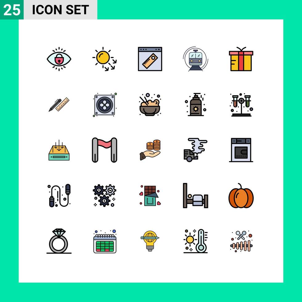 25 iconos creativos signos y símbolos modernos de transporte interfaz inteligente tren sitio web elementos de diseño vectorial editables vector