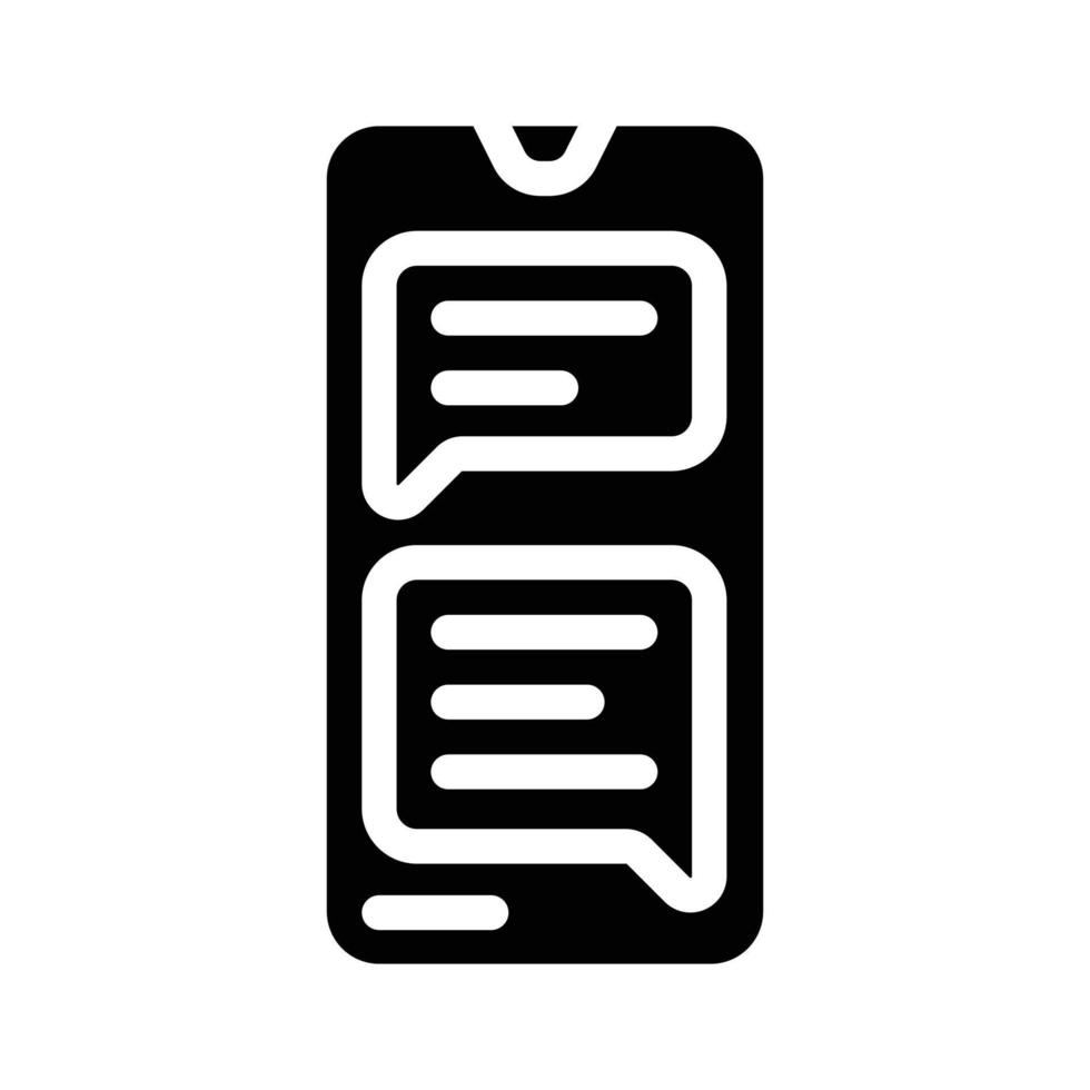 sms message conversation glyph icon vector illustration
