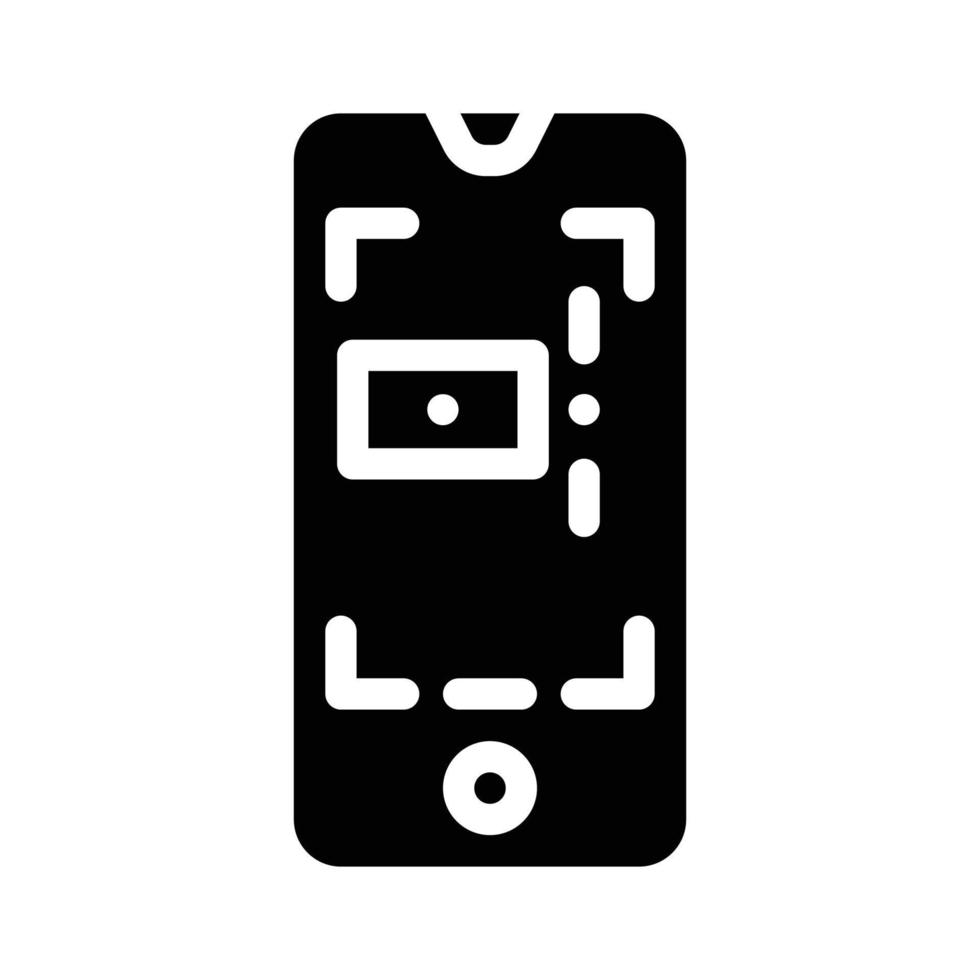 autofocus photo camera glyph icon vector illustration