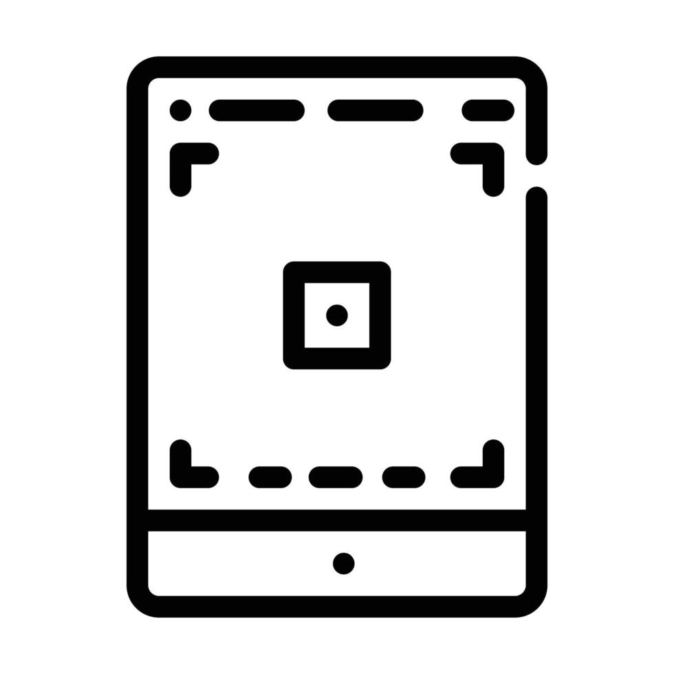 tablet photo camera app line icon vector illustration