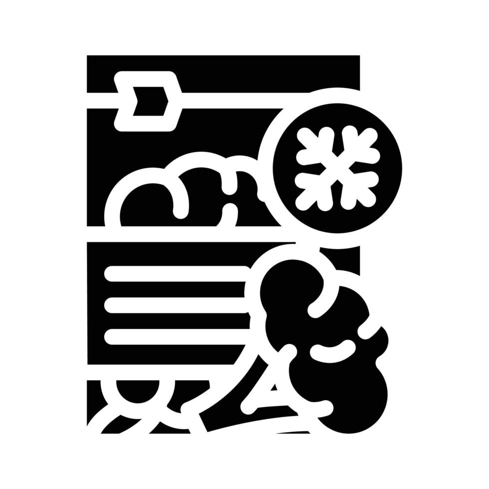 brócoli vegetal congelado glifo icono vector ilustración