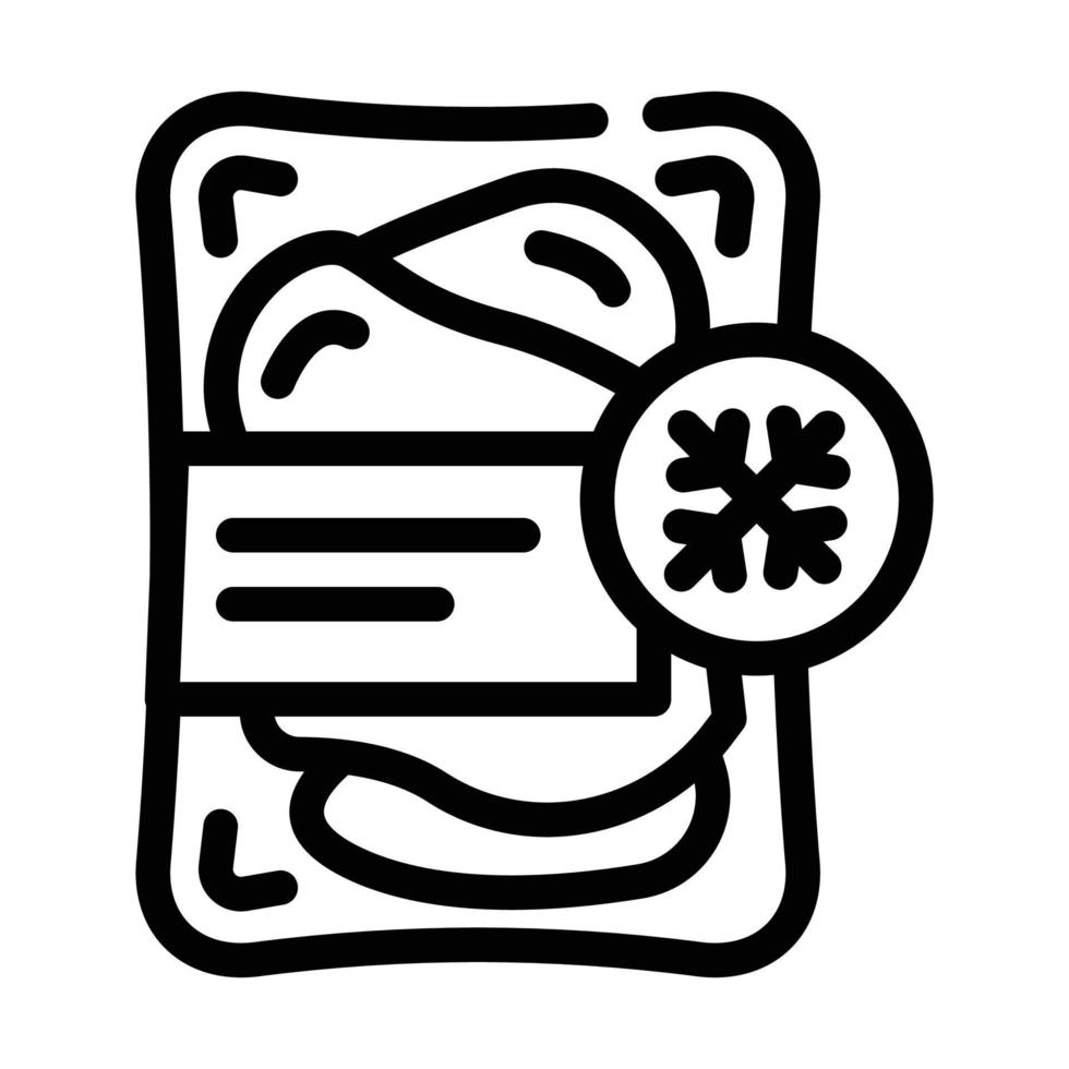meat fillet frozen food line icon vector illustration