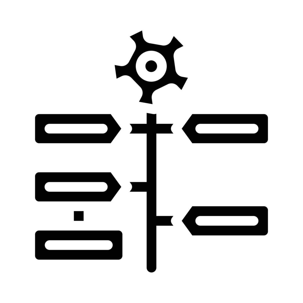 ilustración de vector de icono de glifo de tecnología de producción