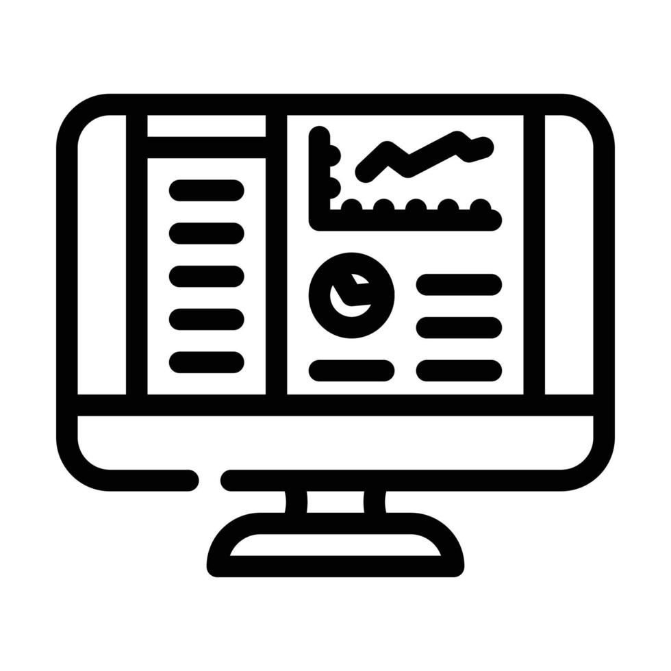 reporting system line icon vector illustration