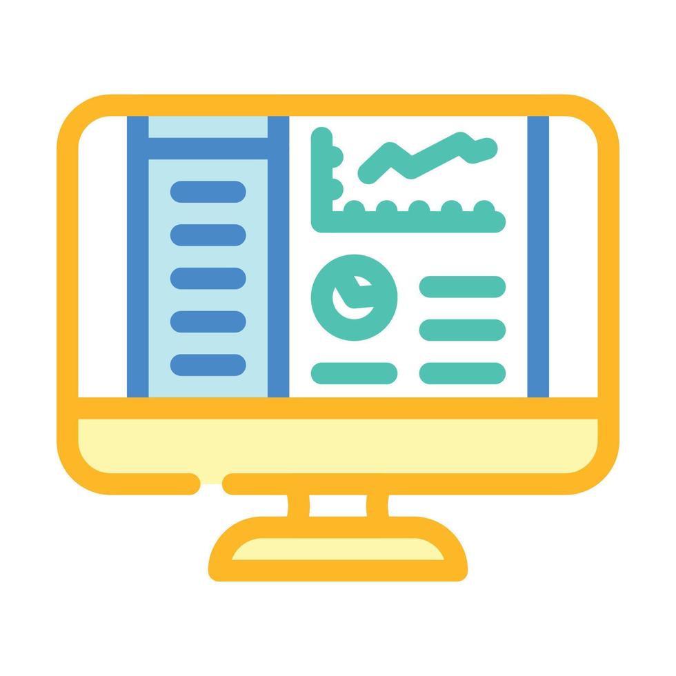 reporting system color icon vector illustration