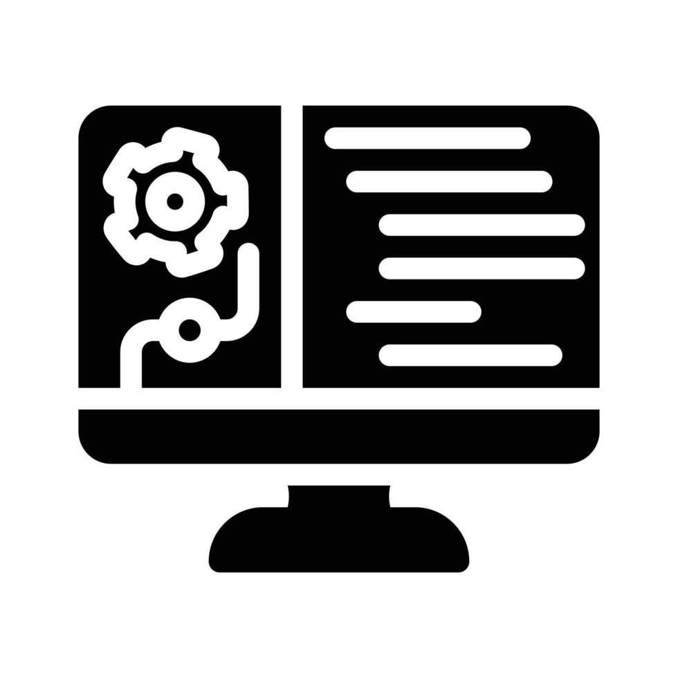 data processing glyph icon vector illustration