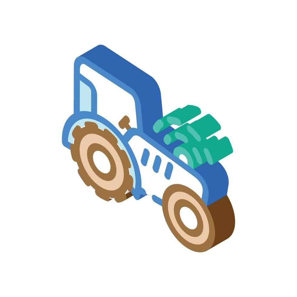 tractor con gps icono isométrico ilustración vectorial vector