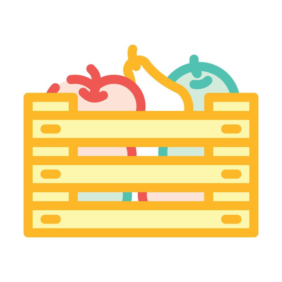 fruits in box color icon vector illustration