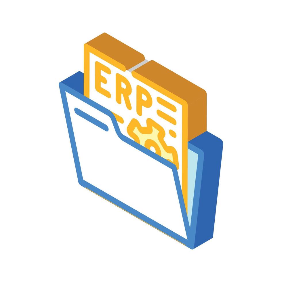 document erp isometric icon vector illustration