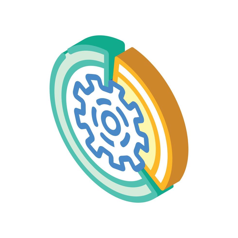 gear working process erp isometric icon vector illustration