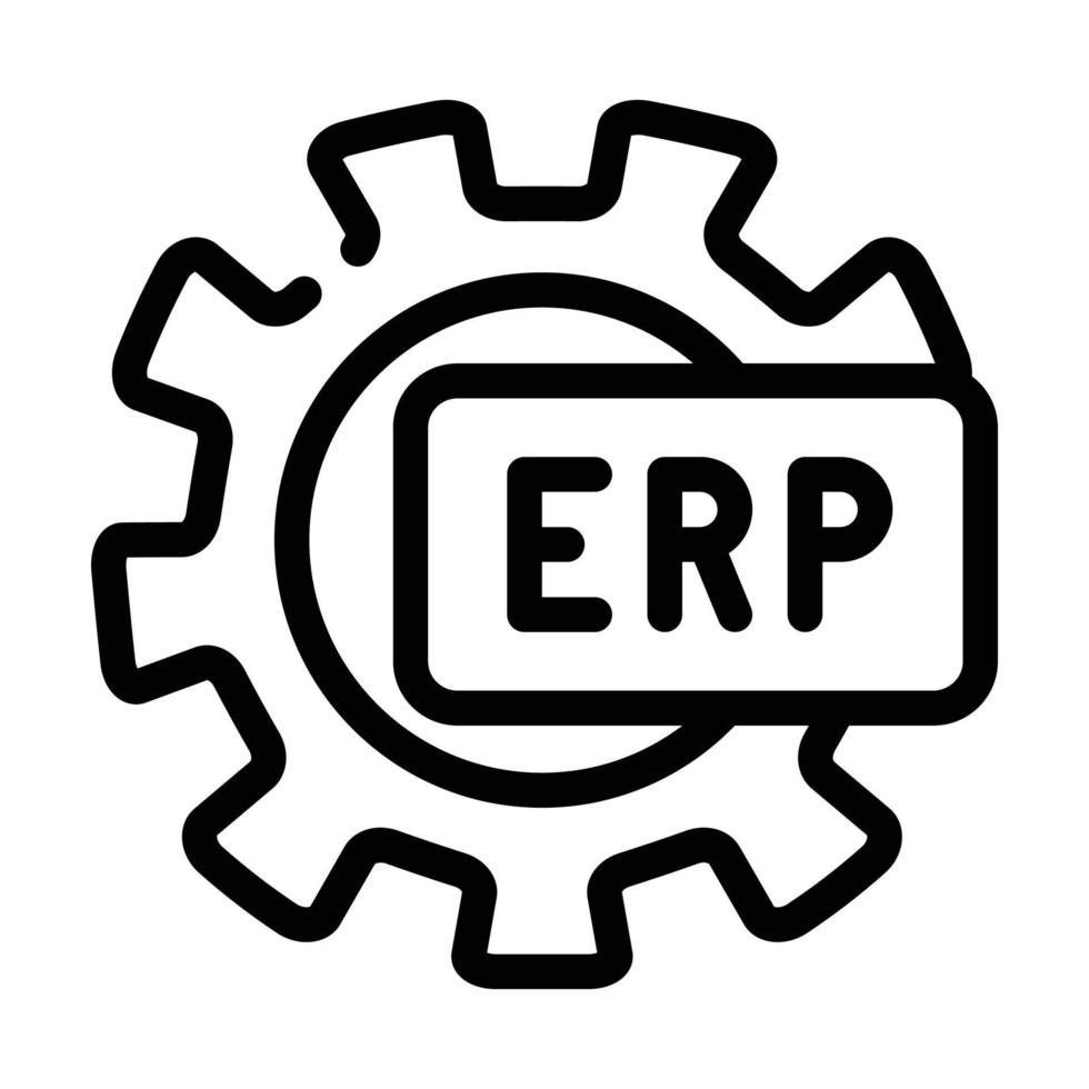 erp working processing line icon vector illustration