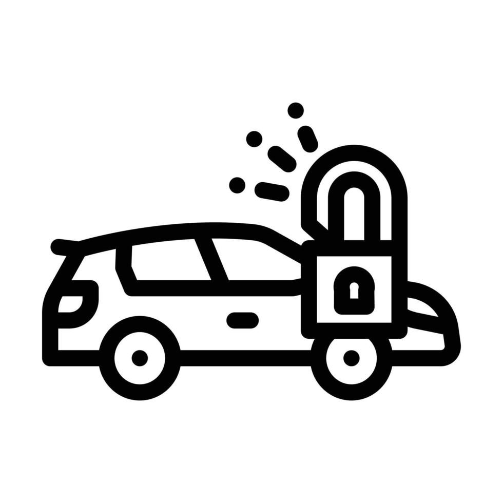 unlocking car line icon vector illustration