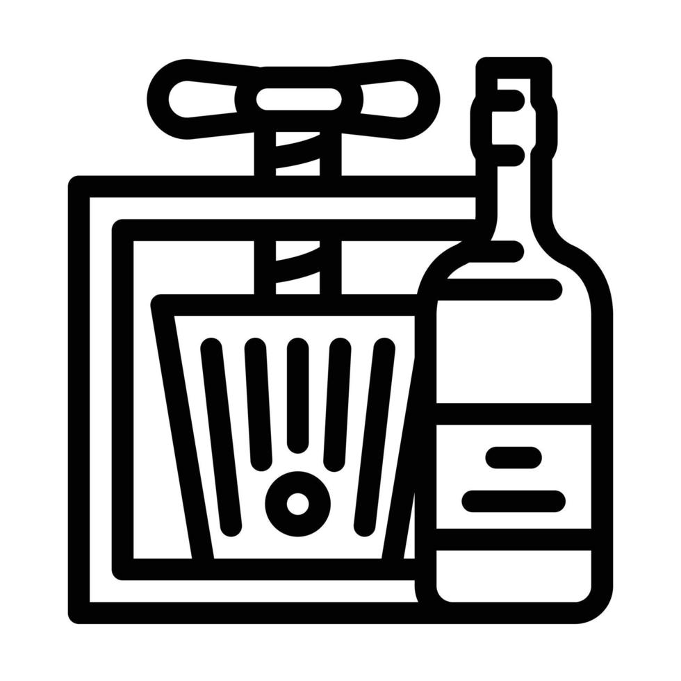 vinificación vino bebida alcohólica línea de producción icono vector ilustración