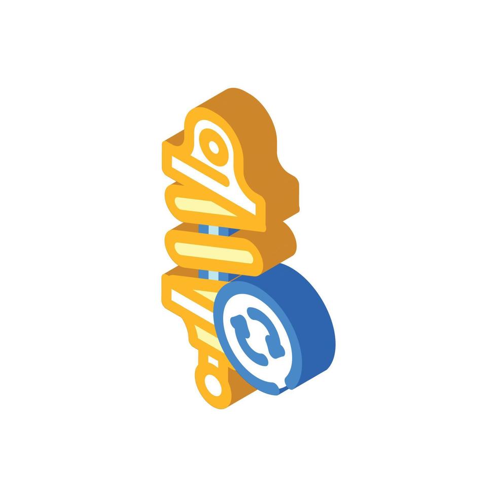replacing shock absorber isometric icon vector illustration