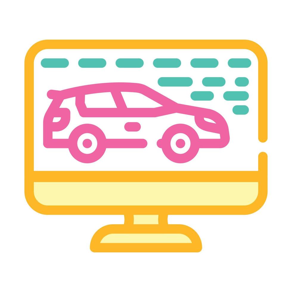 computer diagnostics of cars color icon vector illustration