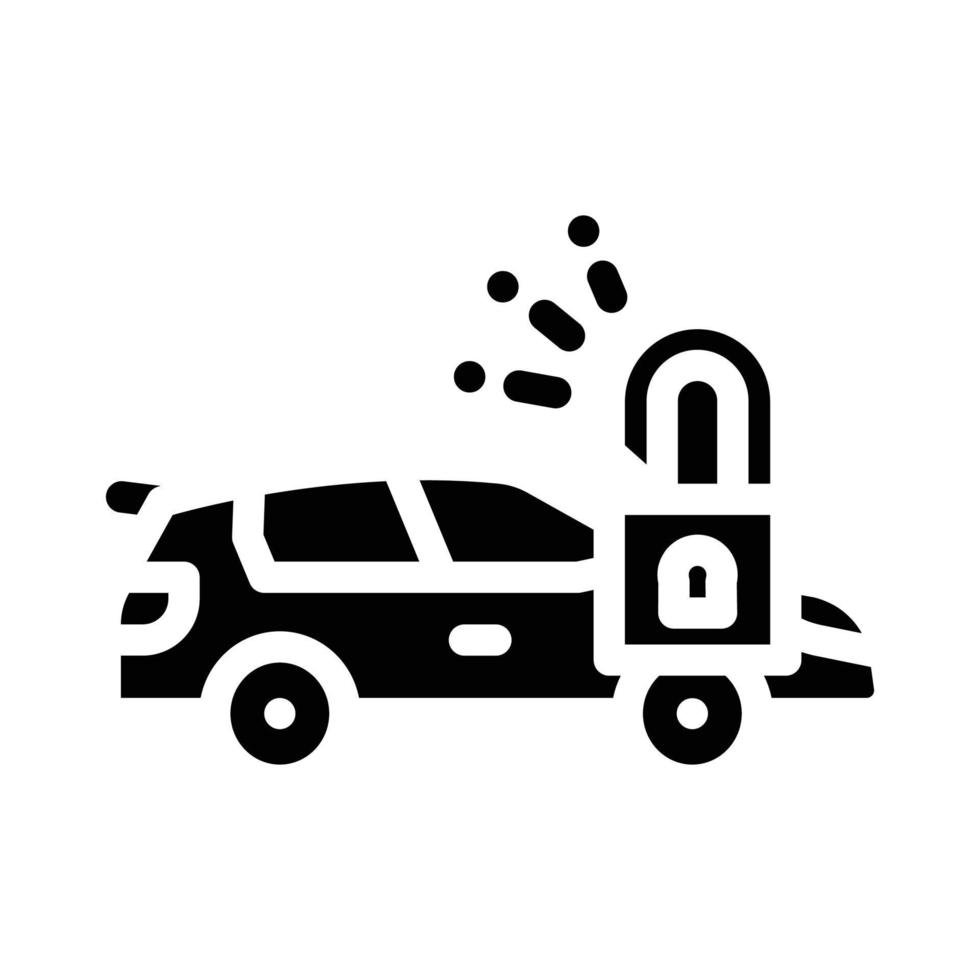 ilustración de vector de icono de glifo de coche de desbloqueo