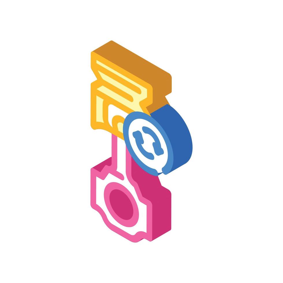 replacing piston isometric icon vector illustration