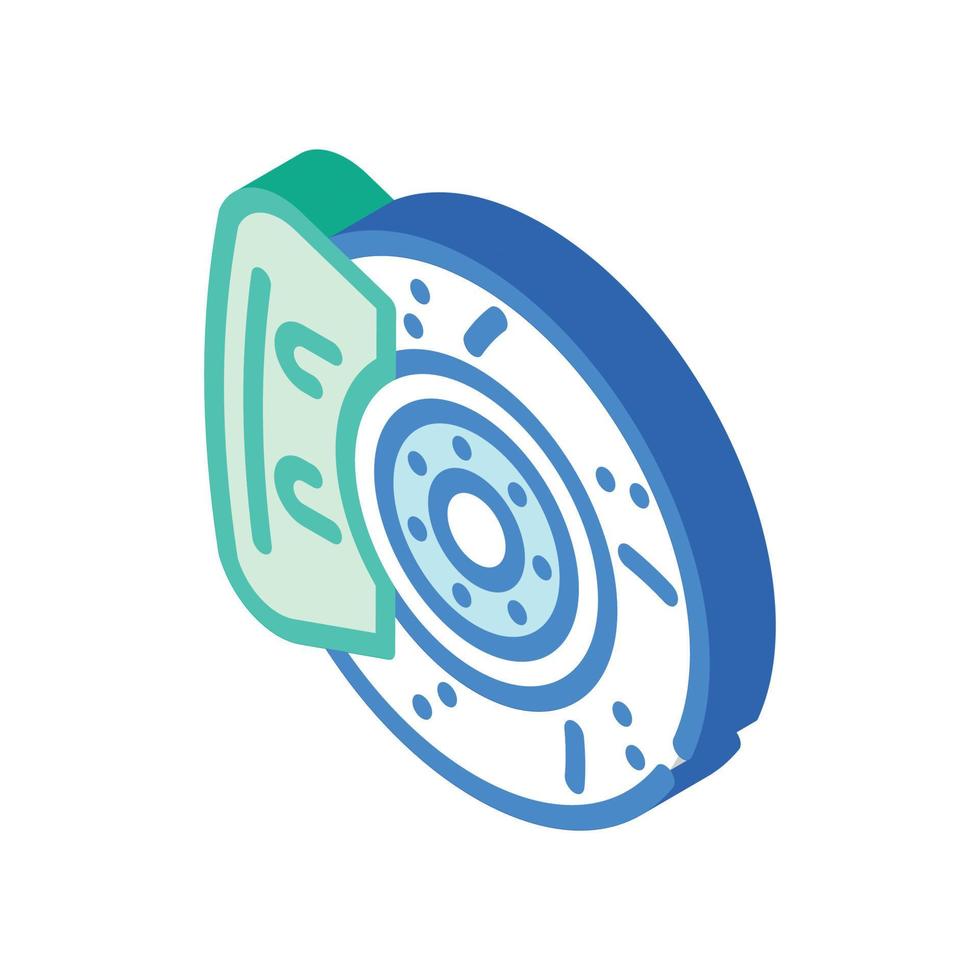 replacing brake discs isometric icon vector illustration