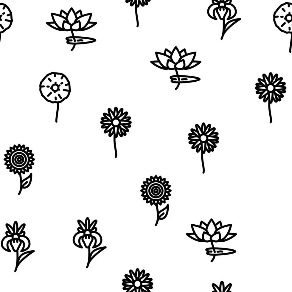 Flower Natural Aromatic Plant Vector Seamless Pattern