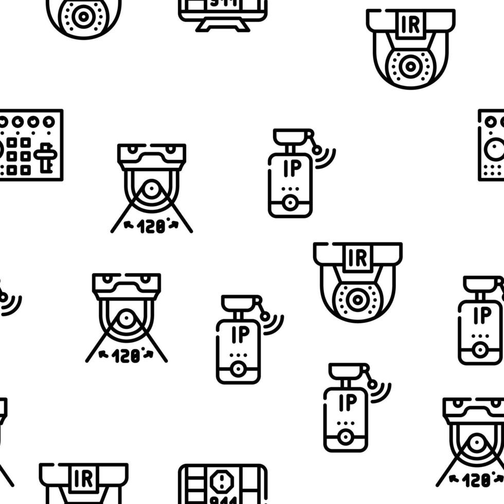 Cctv Camera Security Vector Seamless Pattern