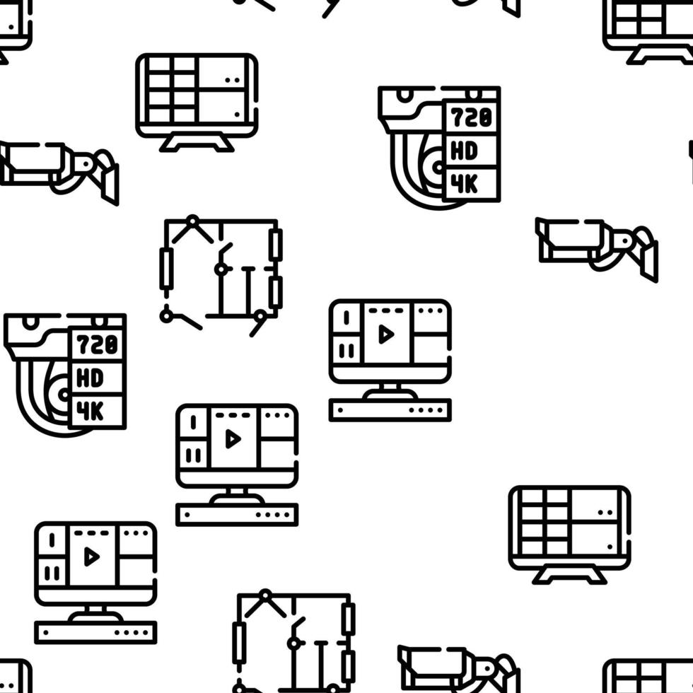 Cctv Camera Security Vector Seamless Pattern