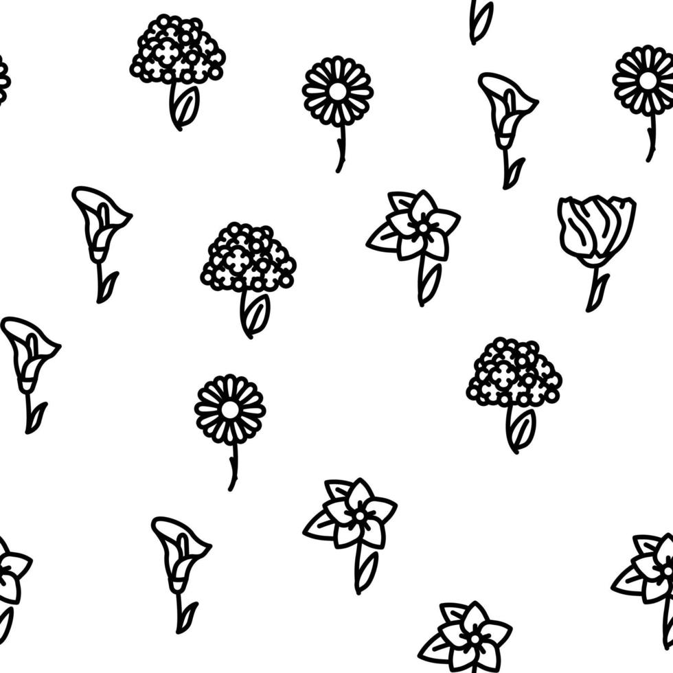 Flower Natural Aromatic Plant Vector Seamless Pattern