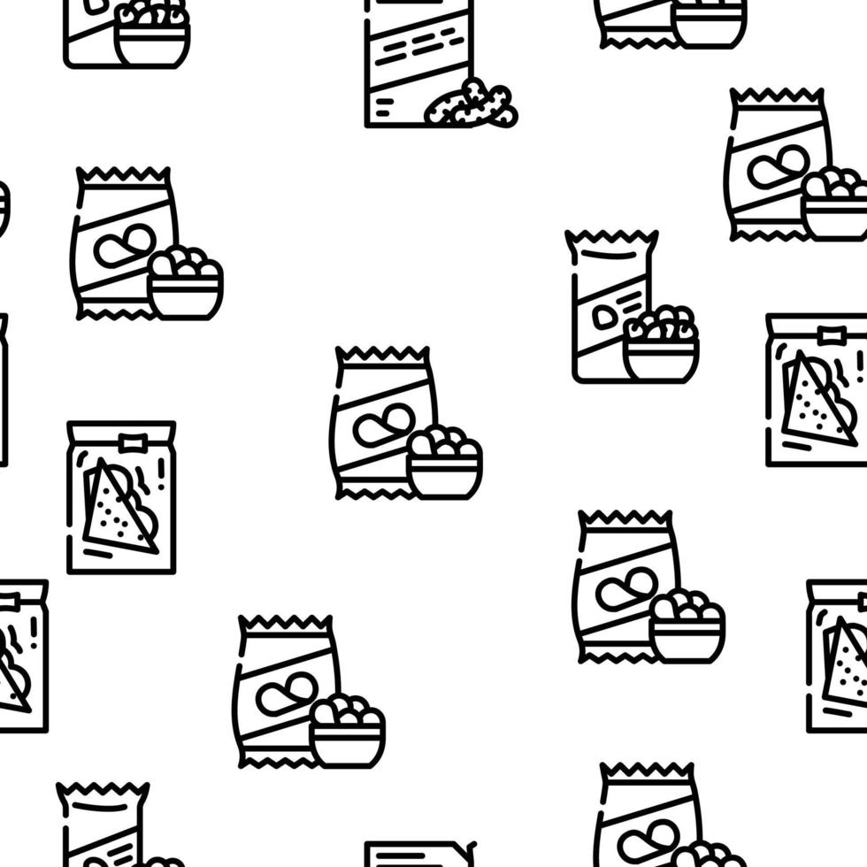 Snacks Food And Drink Vector Seamless Pattern