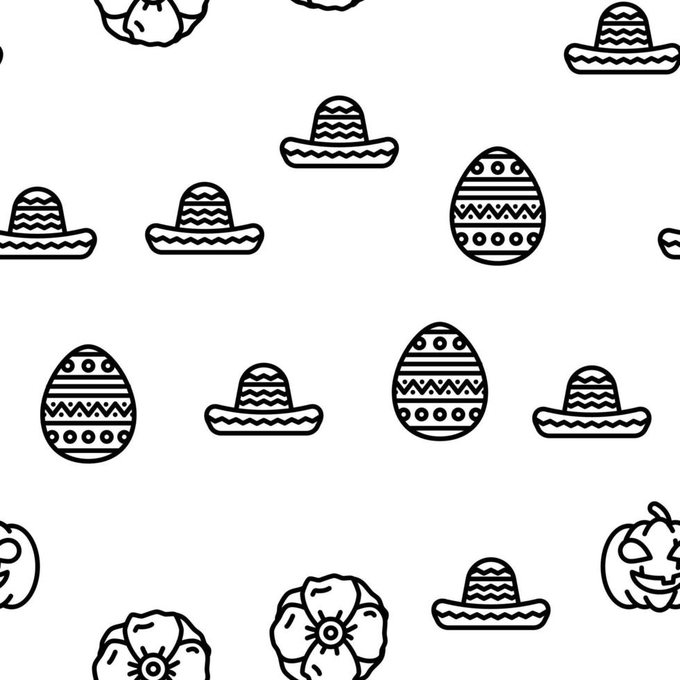 Holidays Celebration Accessories Vector Seamless Pattern