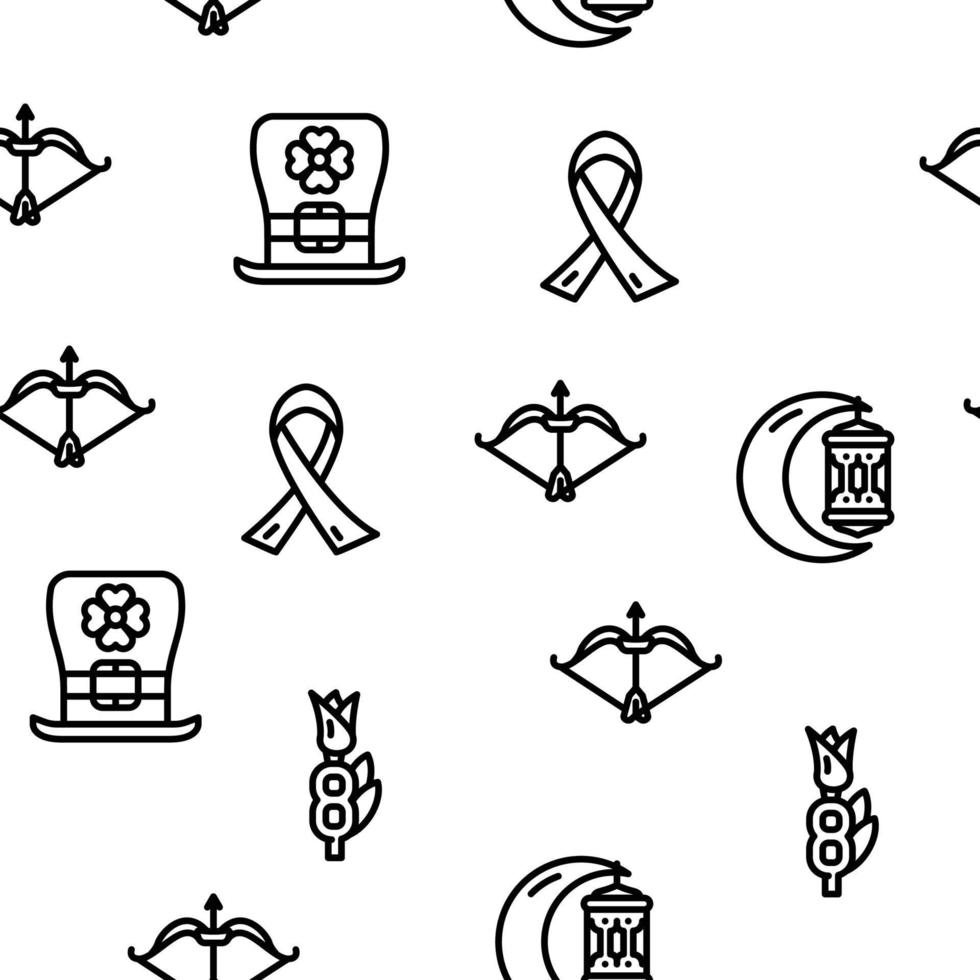 Holidays Celebration Accessories Vector Seamless Pattern