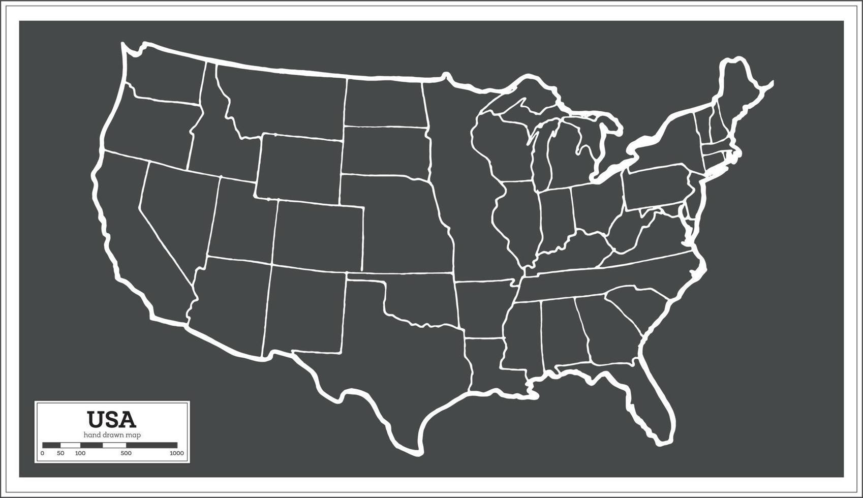 mapa de la ciudad de estados unidos en estilo retro. esquema del mapa. vector