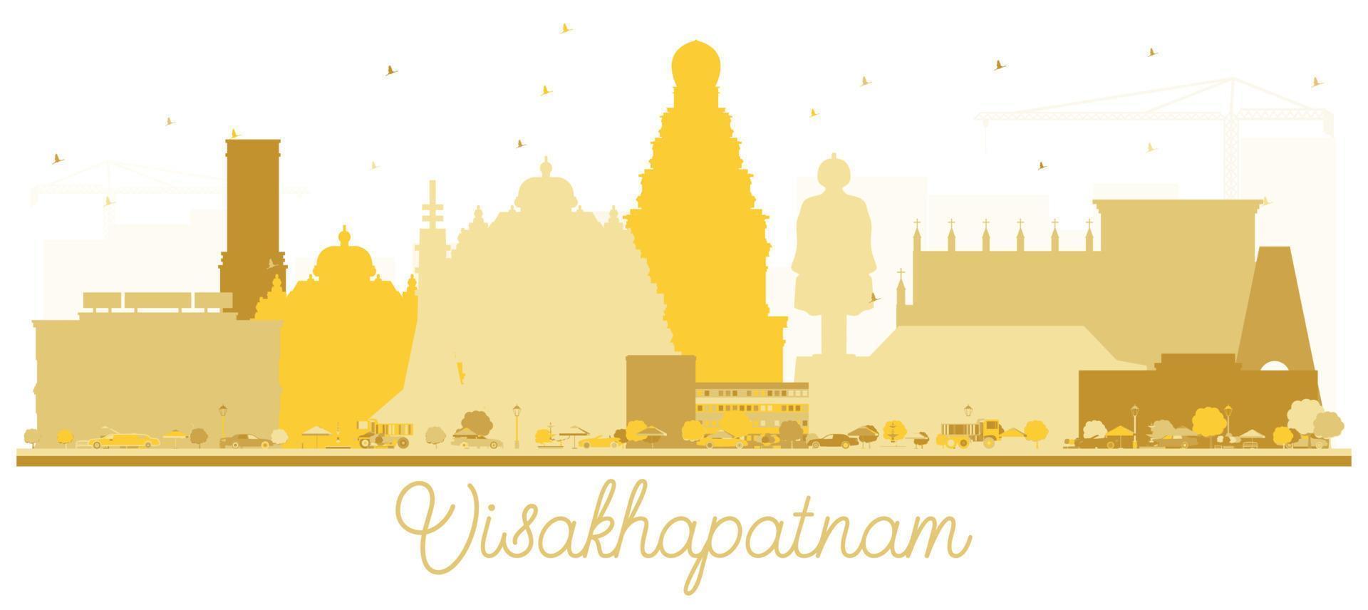 Visakhapatnam India City skyline golden silhouette. vector