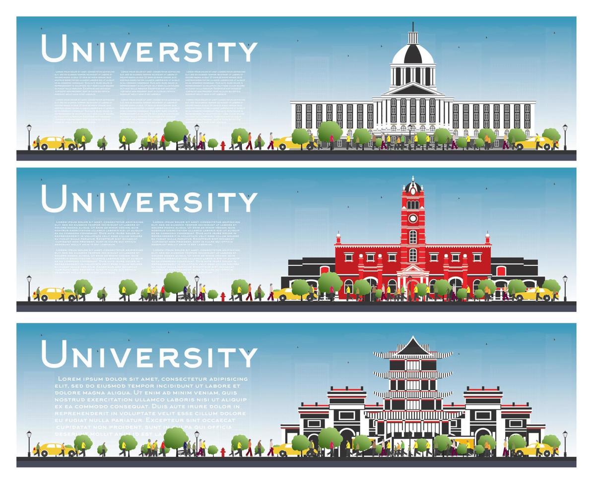 Set of University Campus Study Banners. vector