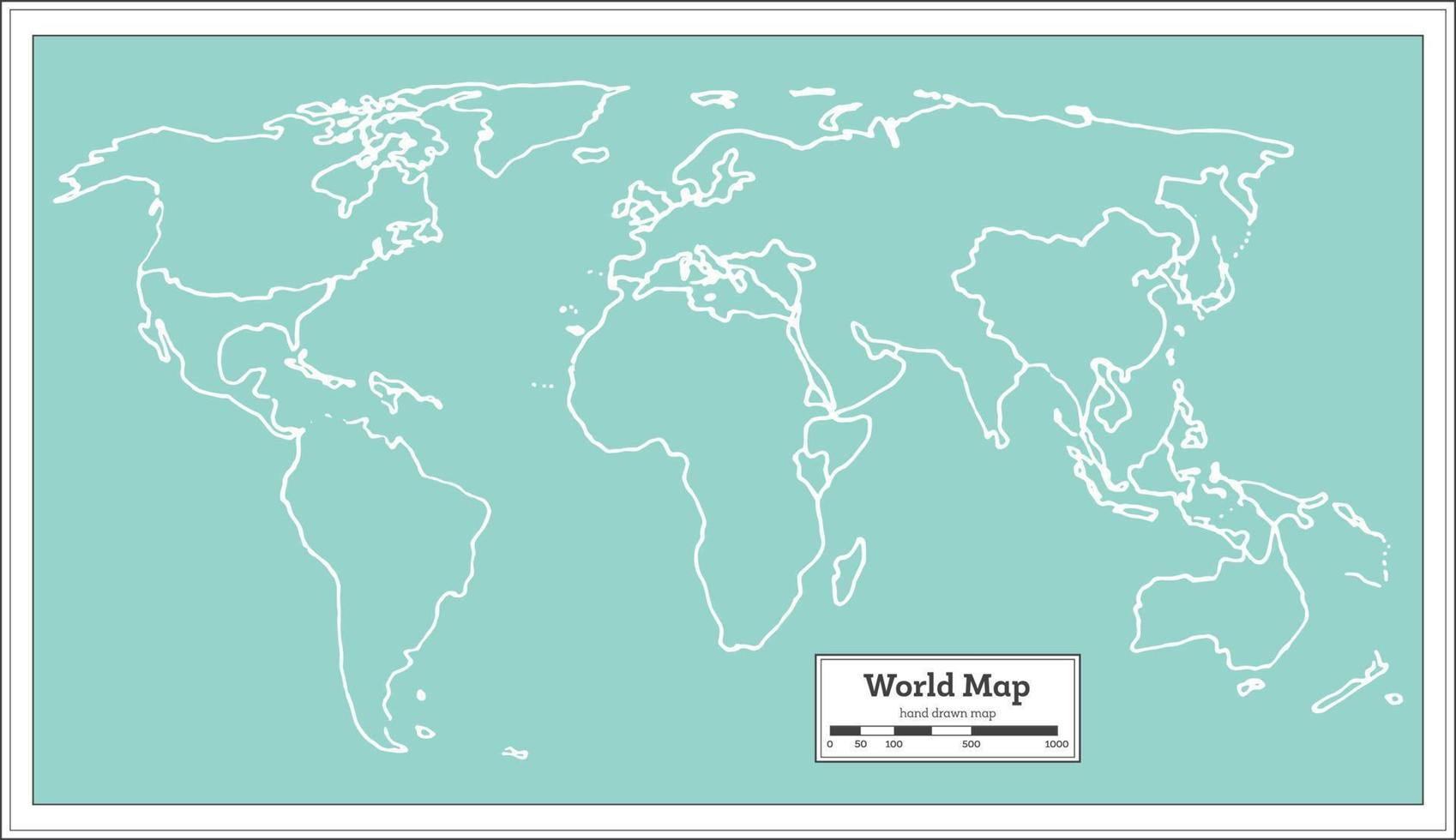Retro World Map. vector