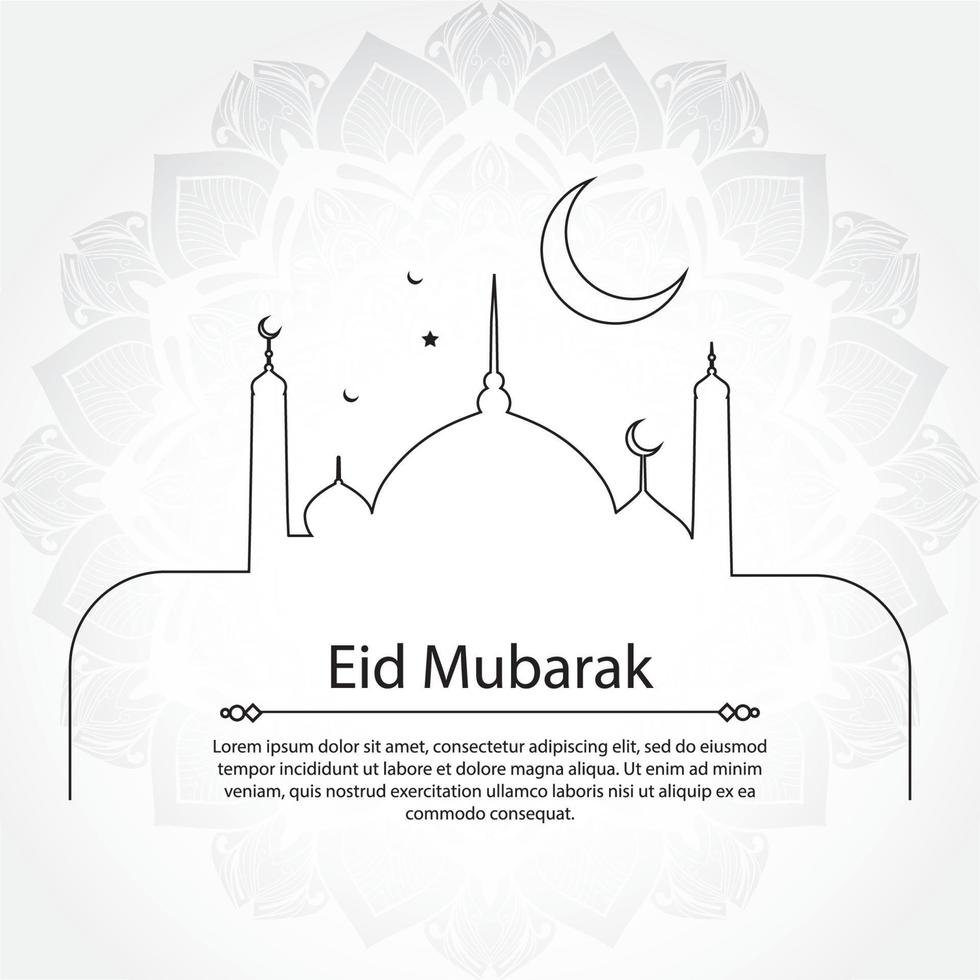 diseño de banner de publicación de fondo de eid mubarak vector