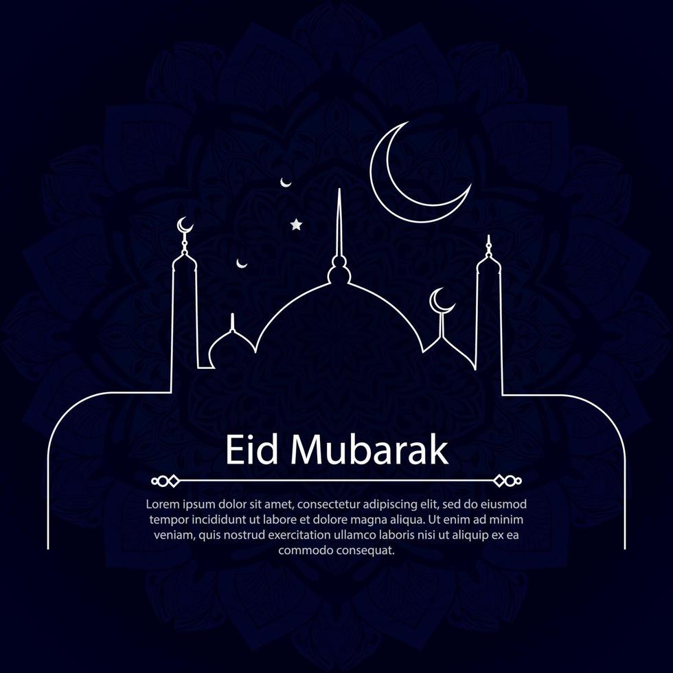 diseño de banner de publicación de eid mubarak para deseos, mensajes, impresión, fondos de pantalla, imágenes y tarjetas de felicitación vector