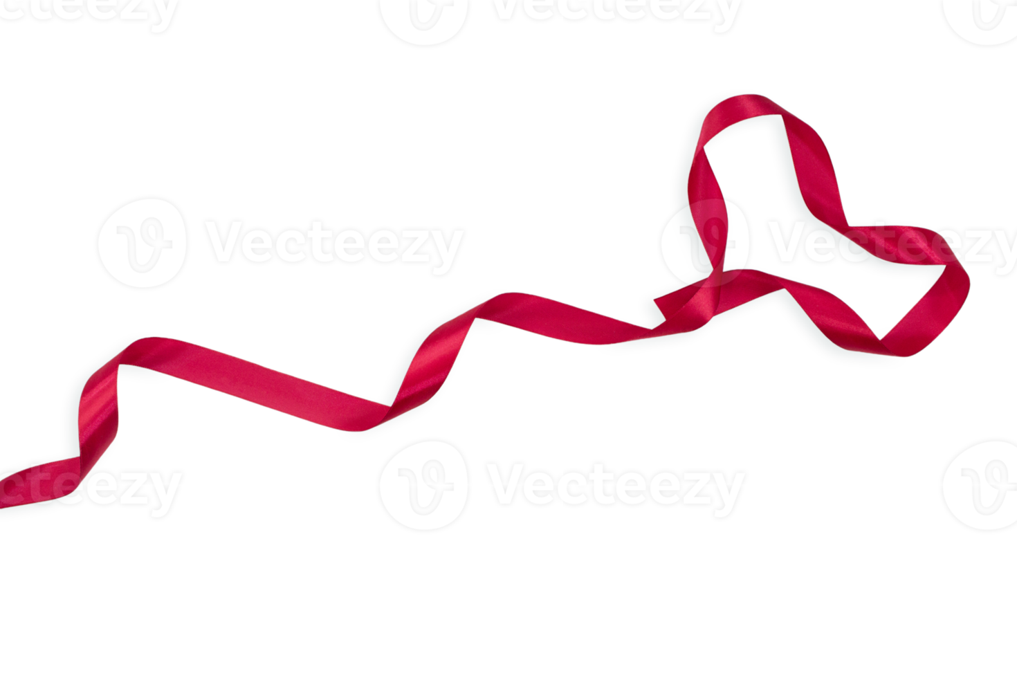 rotes Herz aus gewelltem Band auf isoliertem Hintergrund. Valentinstag. Platz kopieren png