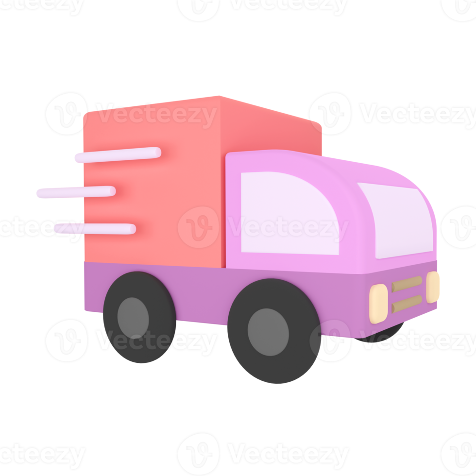 Delivery Truck. Online Shopping 3D rendering. png