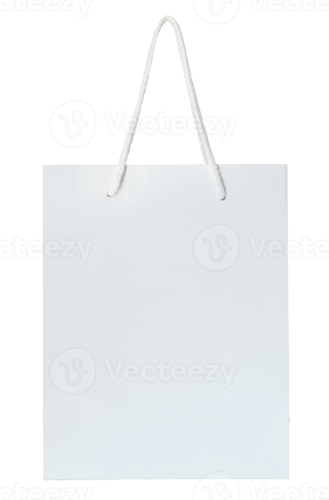 white paper bag isolated with clipping path for mockup png