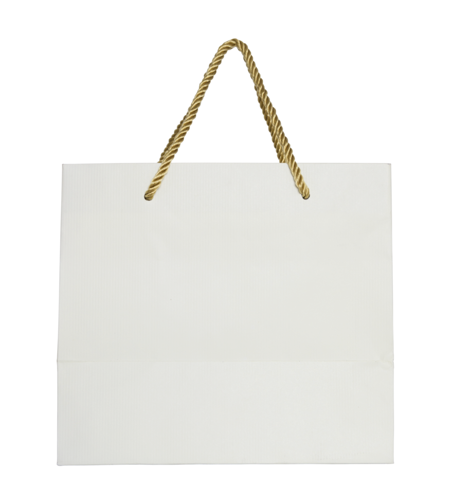 paper shopping bag isolated with clipping path for mockup png