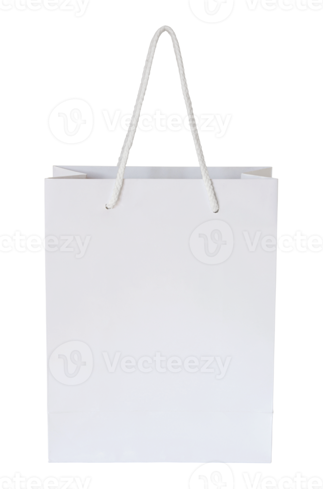 white paper bag isolated with clipping path for mockup png