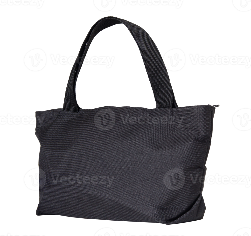 black cotton bag isolated with clipping path for mockup png