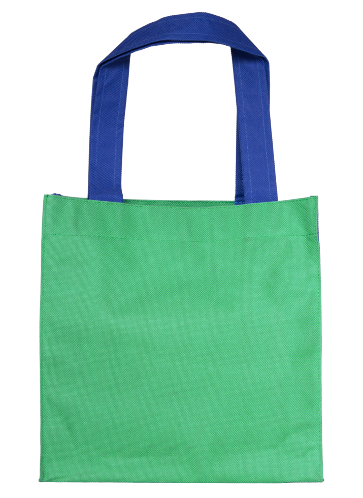 green cotton bag isolated with clipping path for mockup png