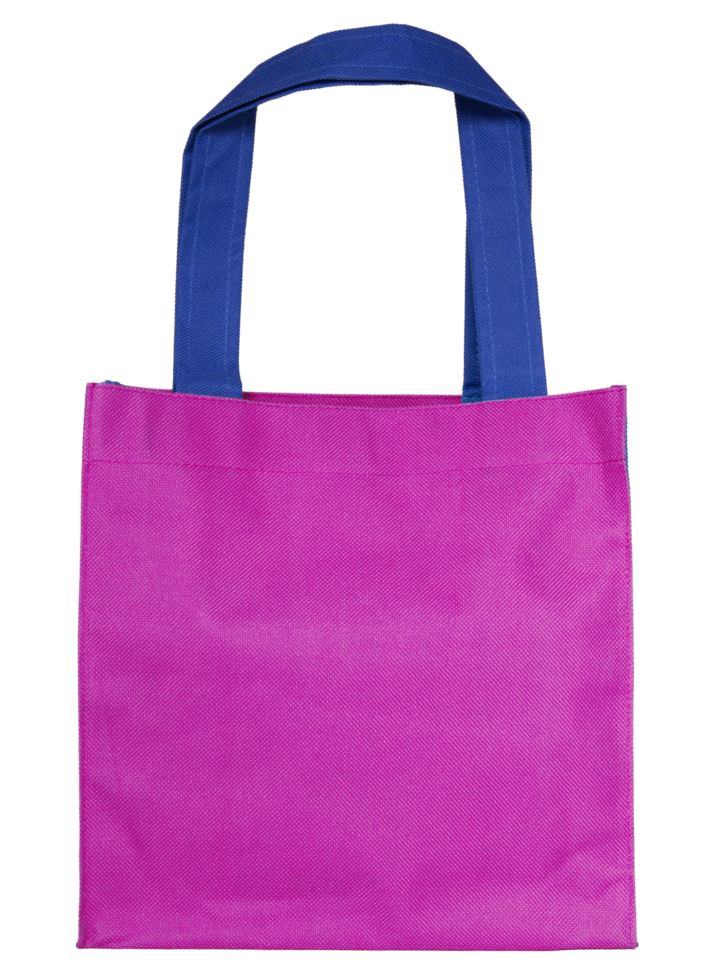 pink cotton bag isolated with clipping path for mockup png