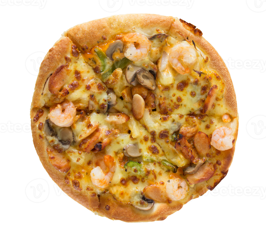 Delicious pizza with seafood isolated with clipping path 17293310 PNG