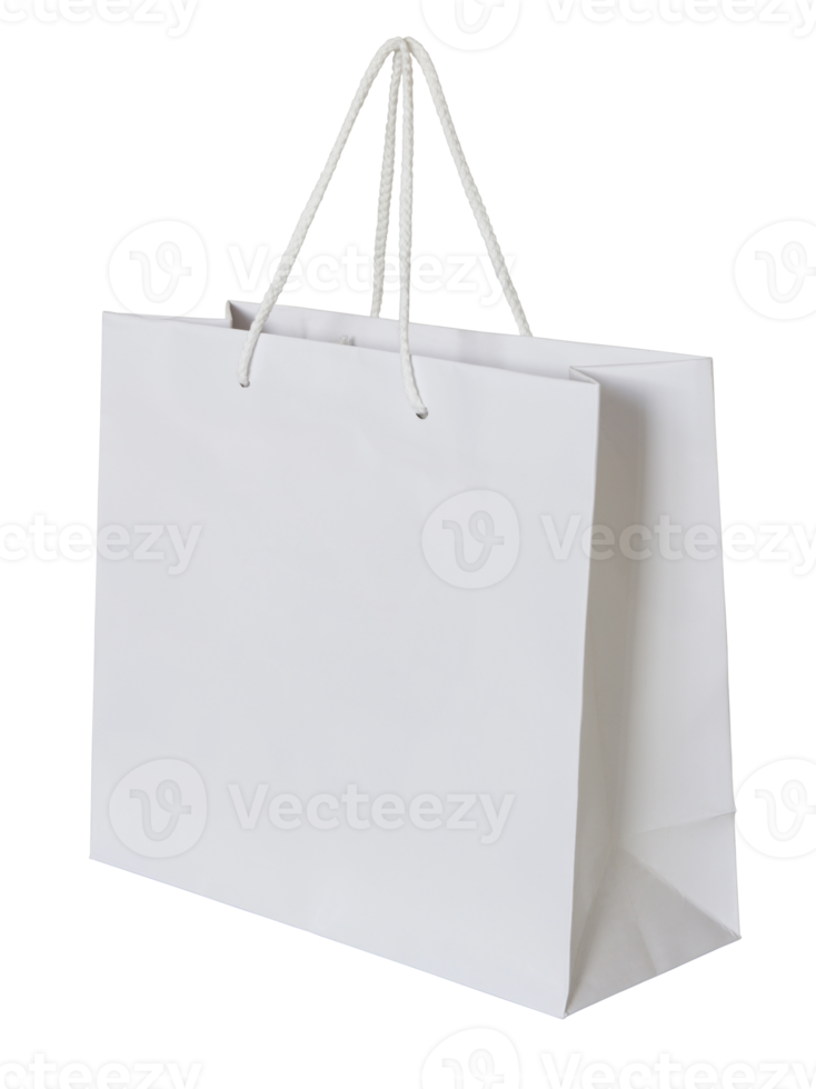 white paper bag isolated with clipping path for mockup png