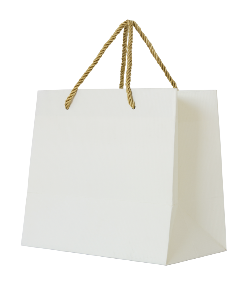 paper shopping bag isolated with clipping path for mockup png