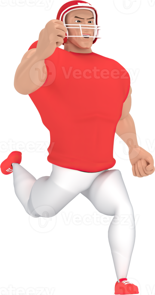 3d rendering sport characters american football players. png