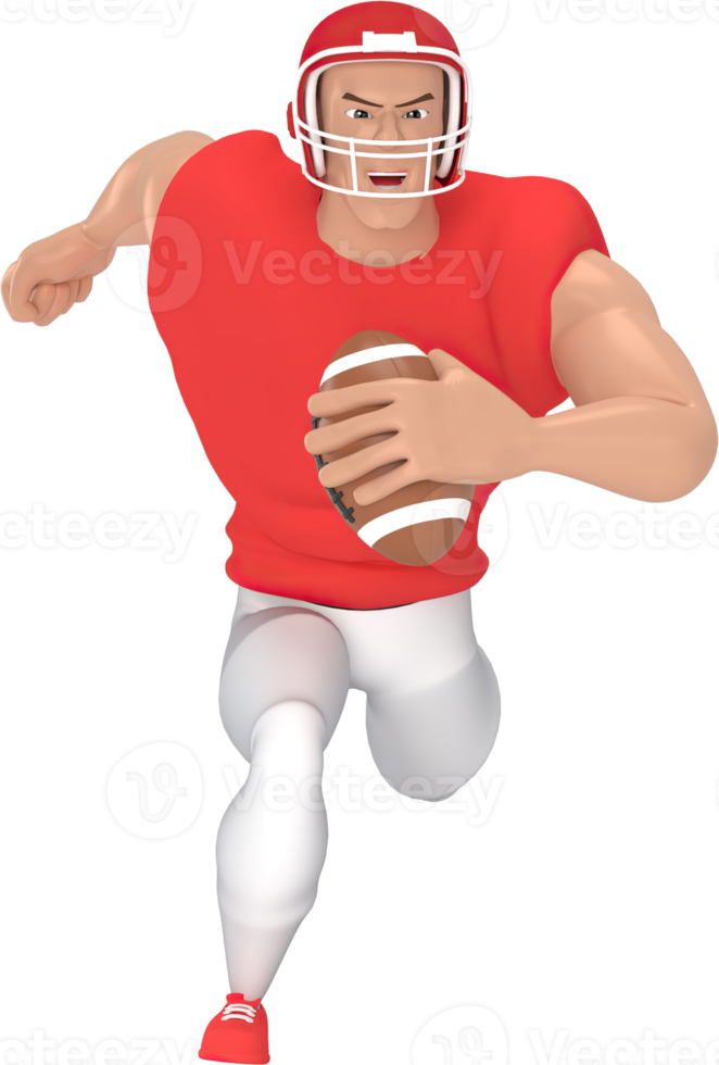 3d rendering sport characters american football players. png