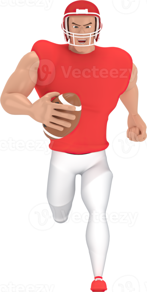 3d rendering sport characters american football players. png