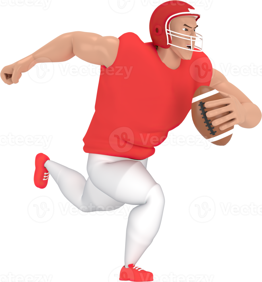 3d rendering sport characters american football players. png